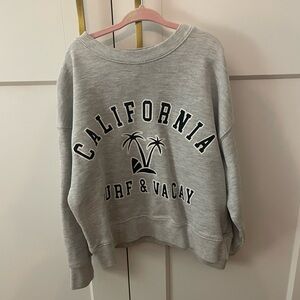 Zara Kids Light Gray California Print Sweatshirt. Size 8